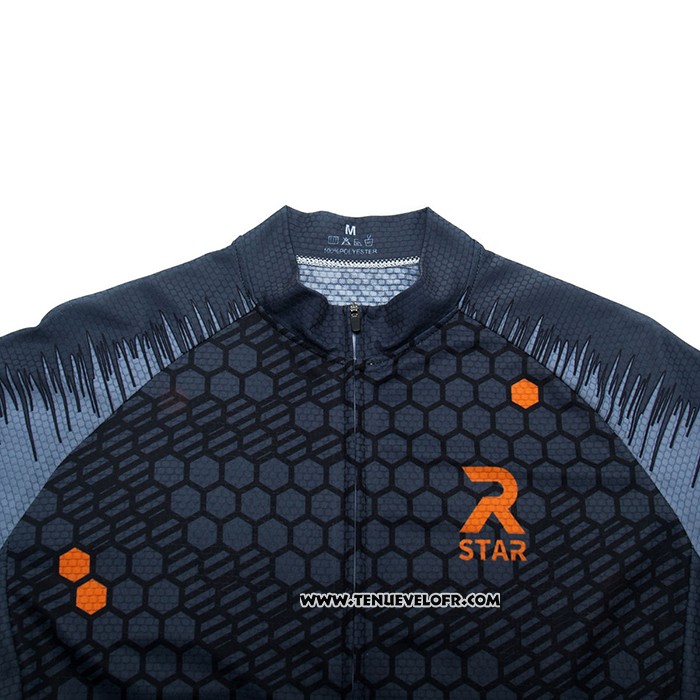 2021 Maillot Cyclisme R Star Profond Gris Manches Courtes et Cuissard